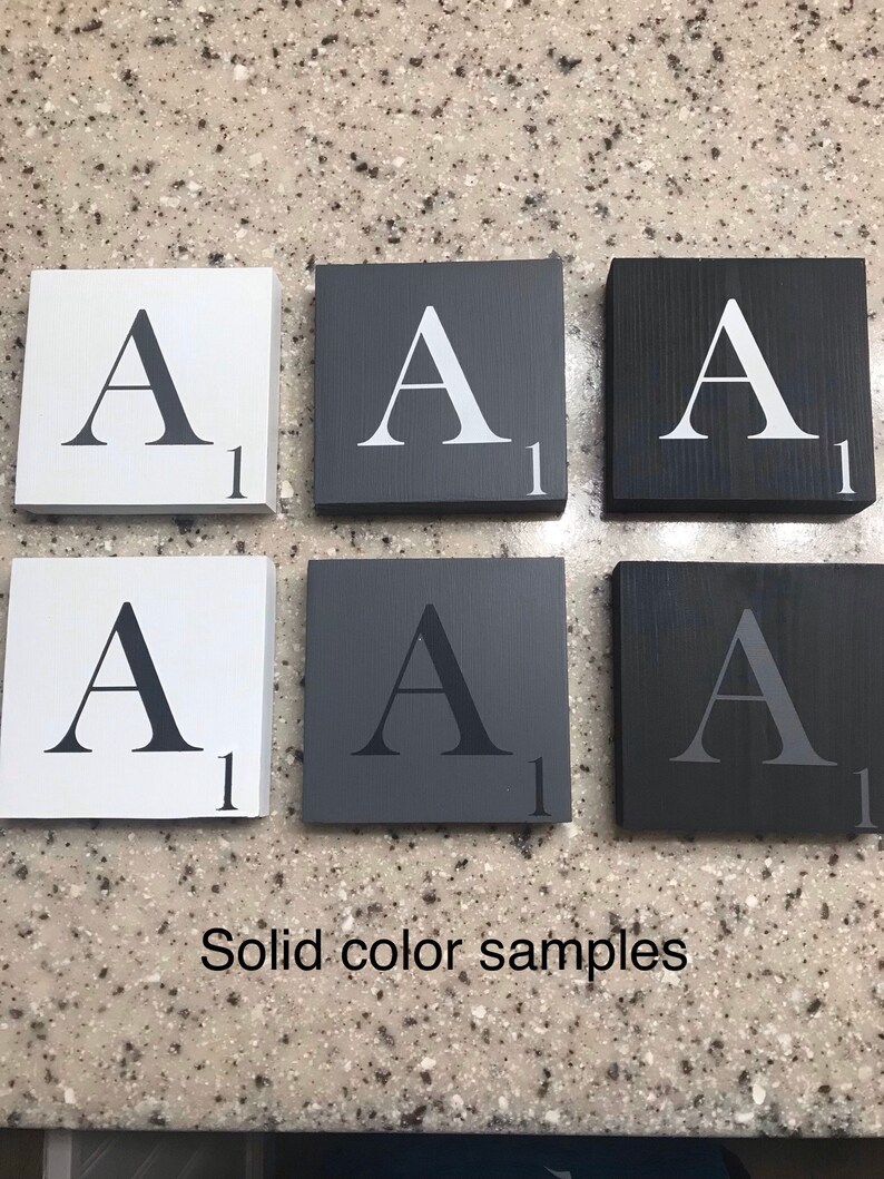 Distressed Black White Scrabble Scrabble Wall Tiles wall Etsy