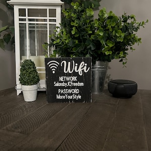 Internet password sign, wifi network password, wifi password, personalized password sign, wood password sign, 5.5x5.5 inch, distressed