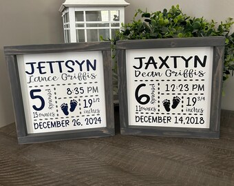 Personalized  baby birth announcement wood sign, birth stats, new baby hospital, baby height, weight, length, baby measurements