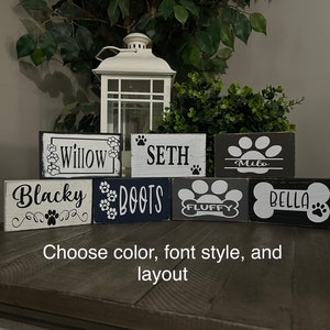 Dog name sign, personalized dog sign, custom sign, 6x3.5 sign, choose layout, colors, and font style