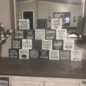 Kitchen coffee signs, small wood sign, block sign, coffee bar sign, farmhouse kitchen decor, funny kitchen, pun kitchen sign, kitchen plaque