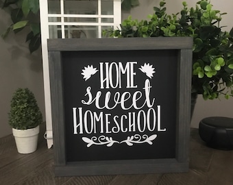 "Home Sweet Homeschool ""Schule"" Schild, Schulhaus Dekoration."