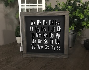 Alphabet Wood Sign - Rustic Farmhouse ABCs Homeschool Decor
