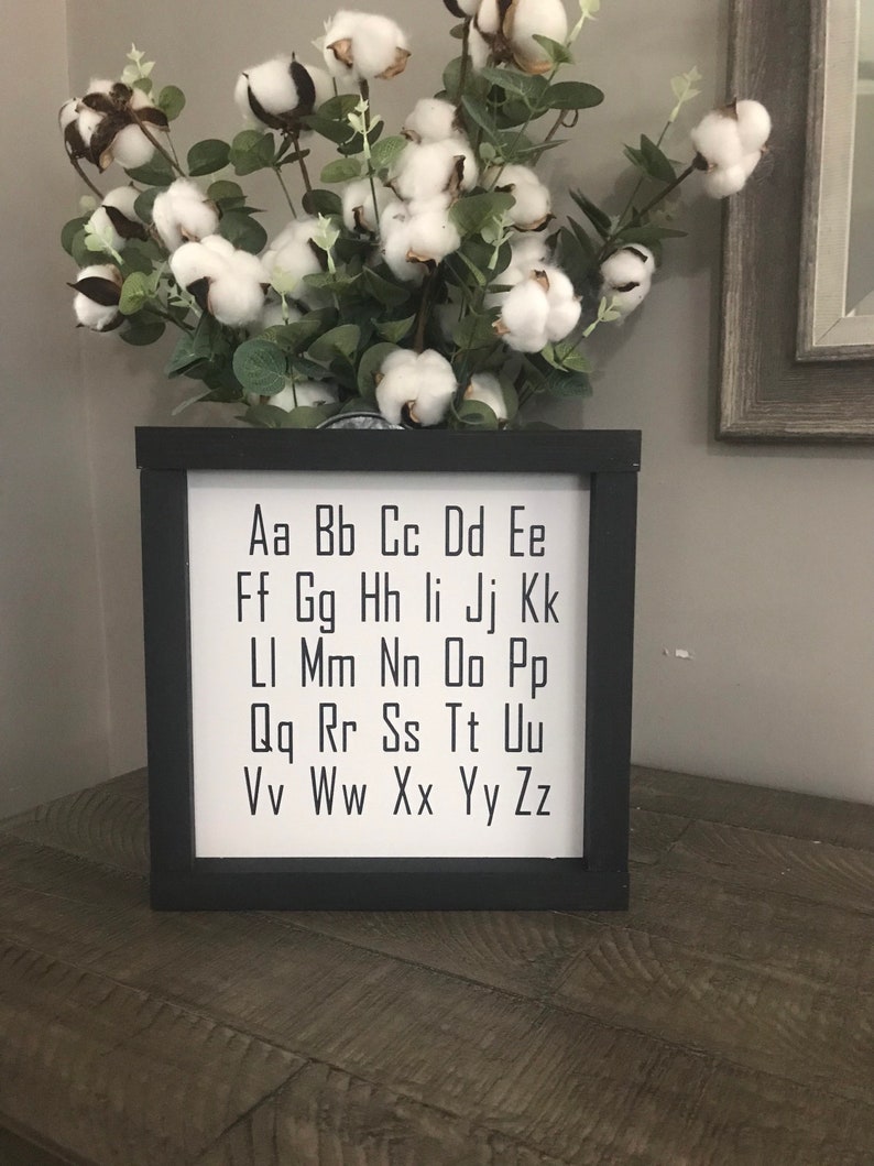 Alphabet Wood Sign - Abc's Sign - Homeschool Sign - School Sign ...