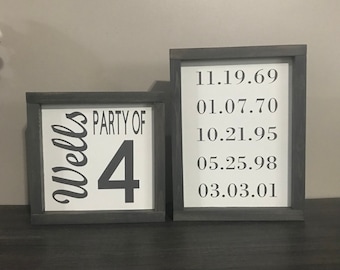 Important Dates Sign, Birthday Sign, Anniversary Sign, Wood Sign, Dates I love, kids sign, days sign, grandparents sign, personalized, frame