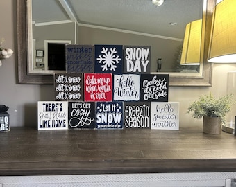 Winter signs, snow signs, christmas signs, christmas decor, Let it snow, winter wishes, freezin season, sweater weather, baby cold outside