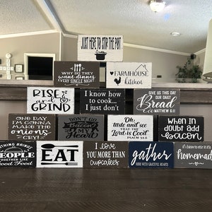 Small kitchen sign, funny kitchen plaque, kitchen shelf decor, farmhouse kitchen, kitchen humor signs, wood, black, white, cream, gray, navy