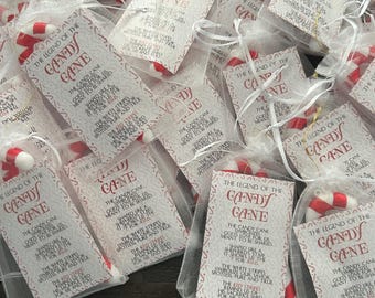 10 sets of Legend of Candy Cane Christmas Party Favors Set with ornament and bookmark