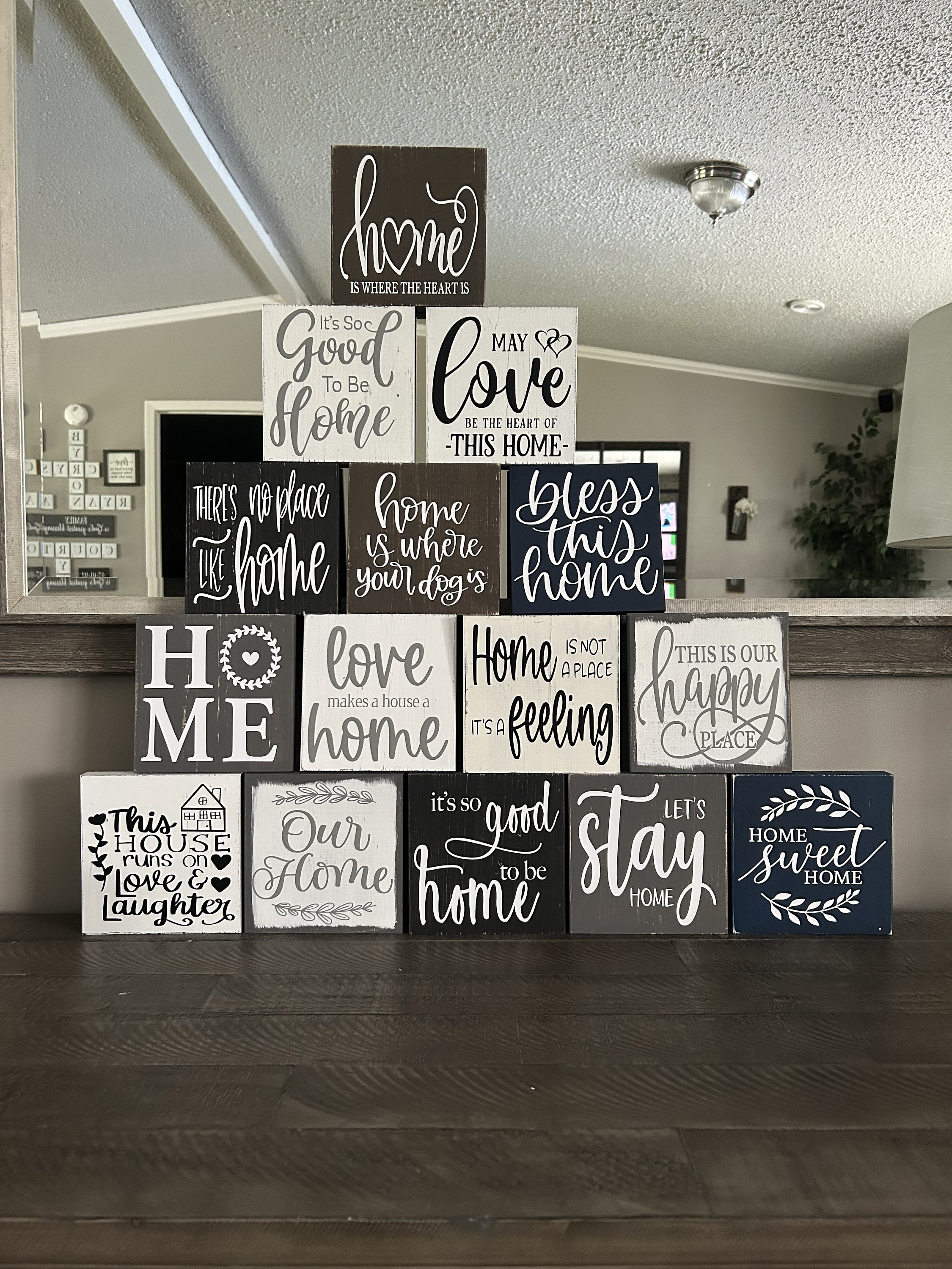 Small Home Wood Signs, Mini Sign, Farmhouse Shelf Decor, Mantle Decor ...