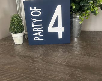 Custom Family Number Sign, Rustic Farmhouse Decor, Shelf Sitter