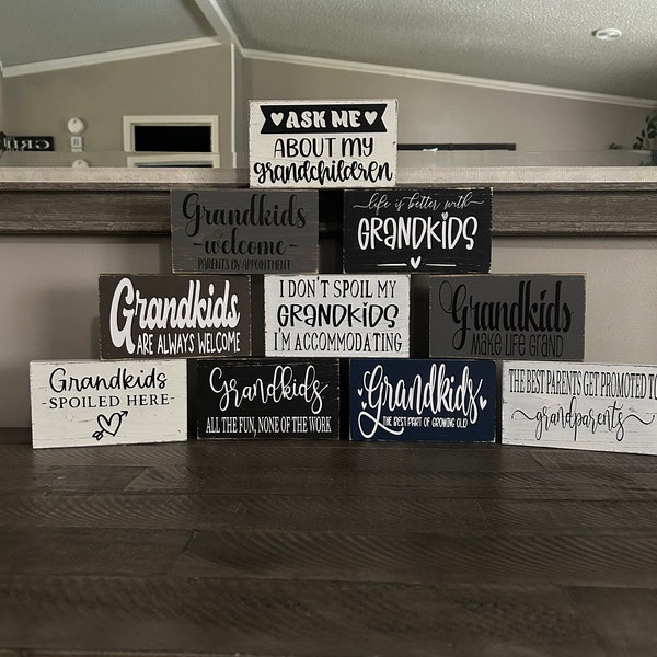 Grandparent signs about grandchildren, grandkids sign, grandparents gift, shelf decor