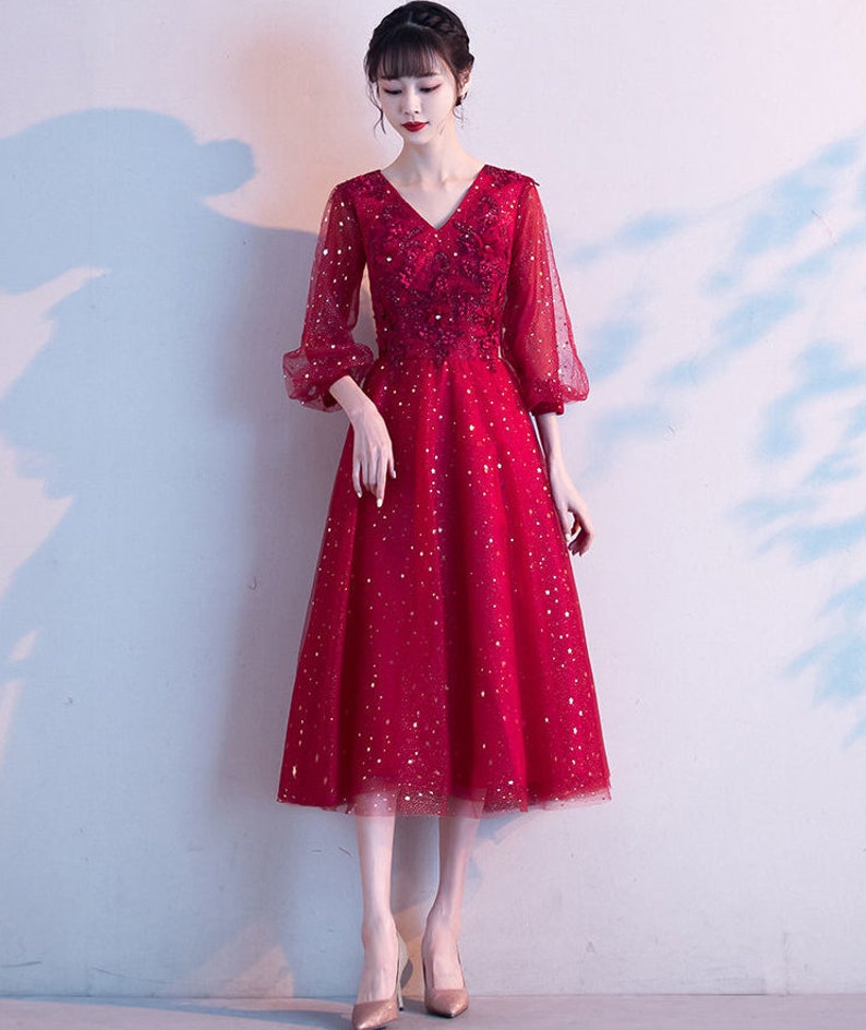 Red Bridesmaid Dress 20s Gatsby Wedding Dress Charleston Etsy