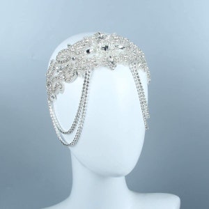 Rhinestone Gatsby Headband, Wedding Headband,Crystal Headband, Bridal Wedding Headpiece, Halo Bridal Headpiece, 1920s Art Flapper headband