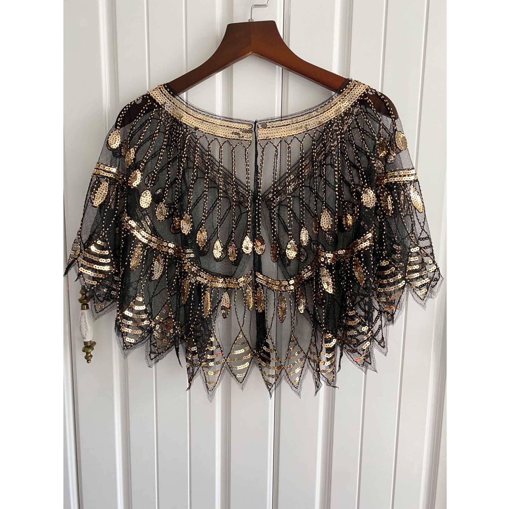 1920s Shawl Wraps Sequin Beaded Evening Cape Bridal Shawl Etsy UK