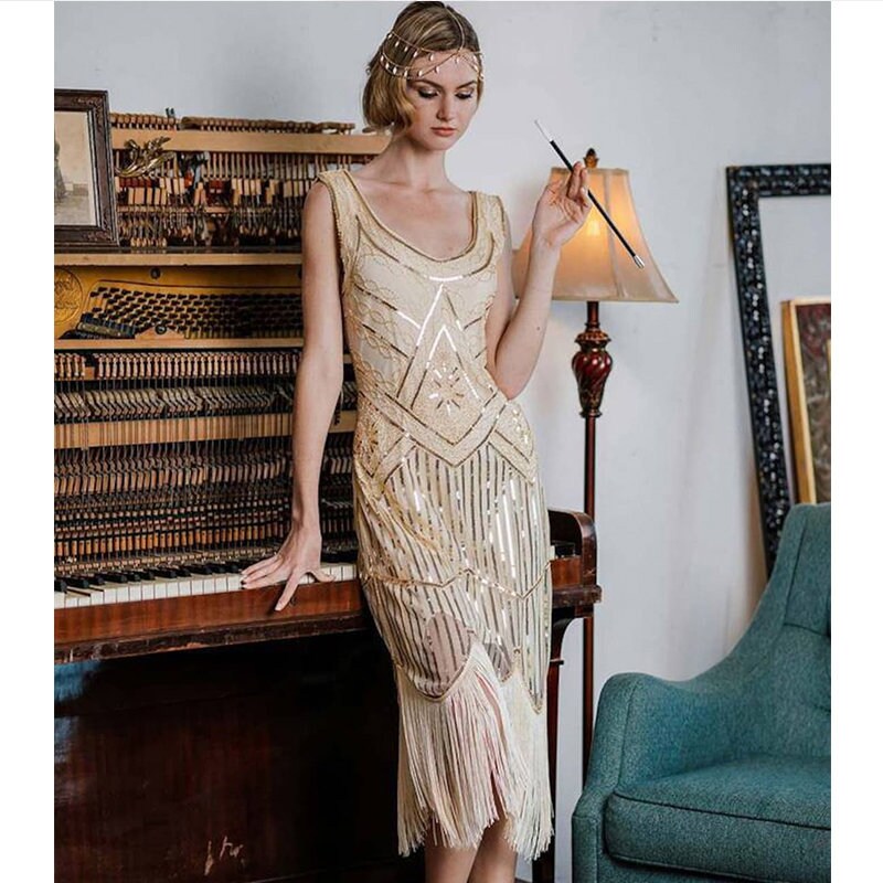 1920s Flapper Gatsby Estela Dress Prom Fringe Dress Vintage - Etsy Singapore