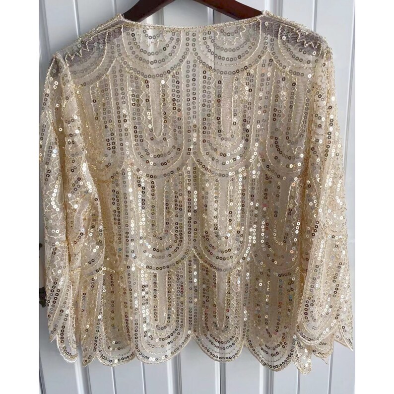 1920s sequin bridal shawl