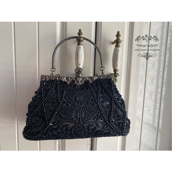 Gatsby Evening Bag for Women Beaded Sequin Pearl Wedding Purse