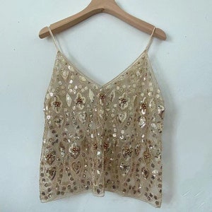 Vintage 1920S Gatsby Roading Sequin Beaded Tank,summer Sequin Top,sexy ...