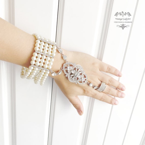 Vintage 1920s Flapper Imitation Pearl Bracelet Great Gatsby