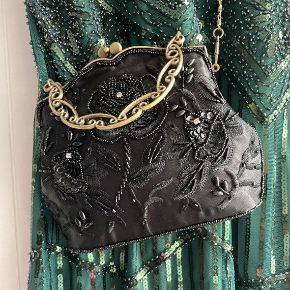 Vintage Handmade Beaded Banquet Evening Bags For Women Fashion Metal Handle  Handbags Wedding Party Clutches Ladies Shoulder Bag