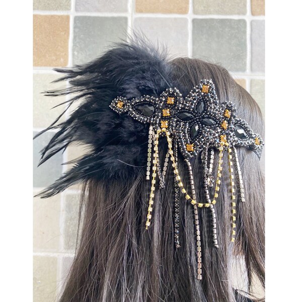 black flapper headpiece