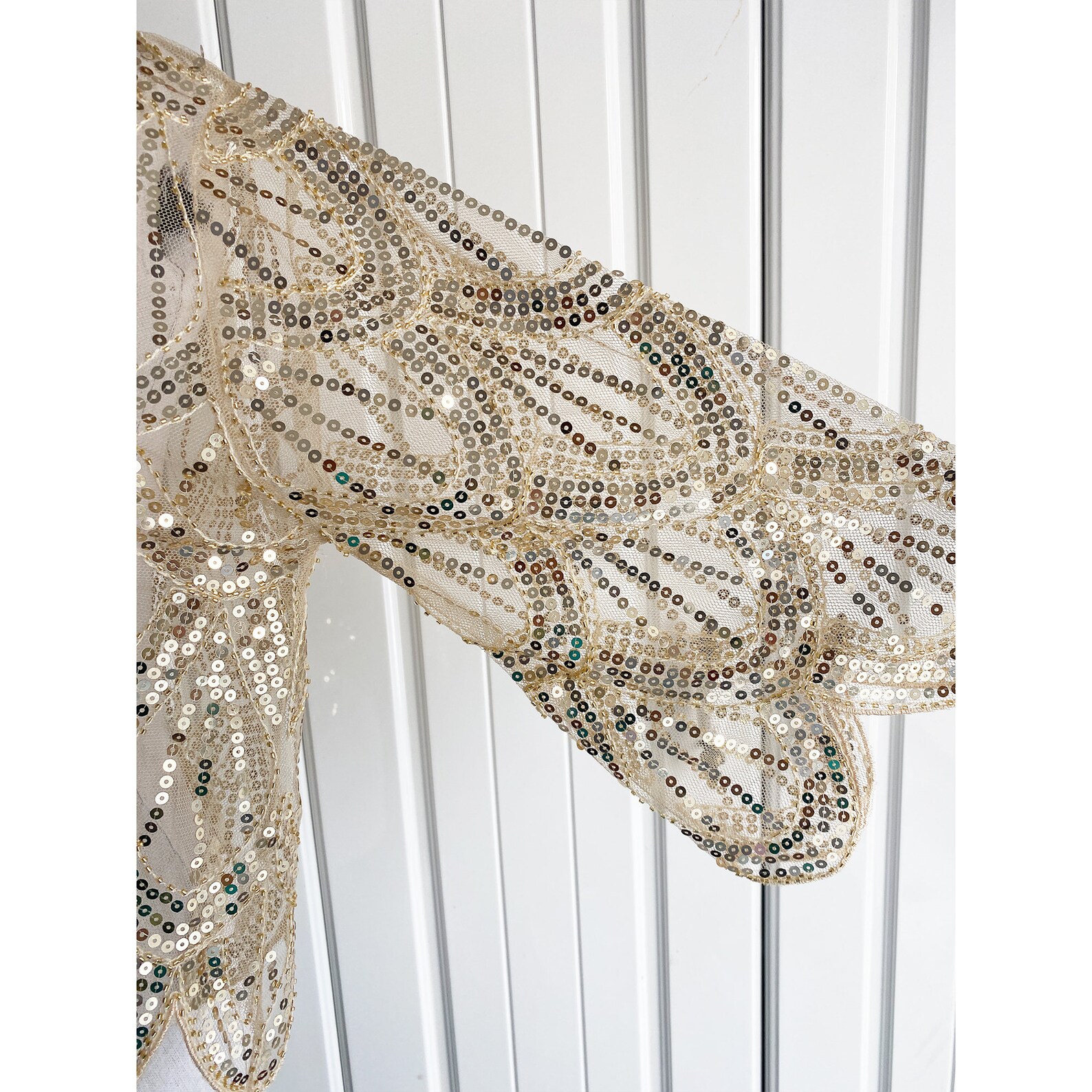1920s sequin bridal shawl