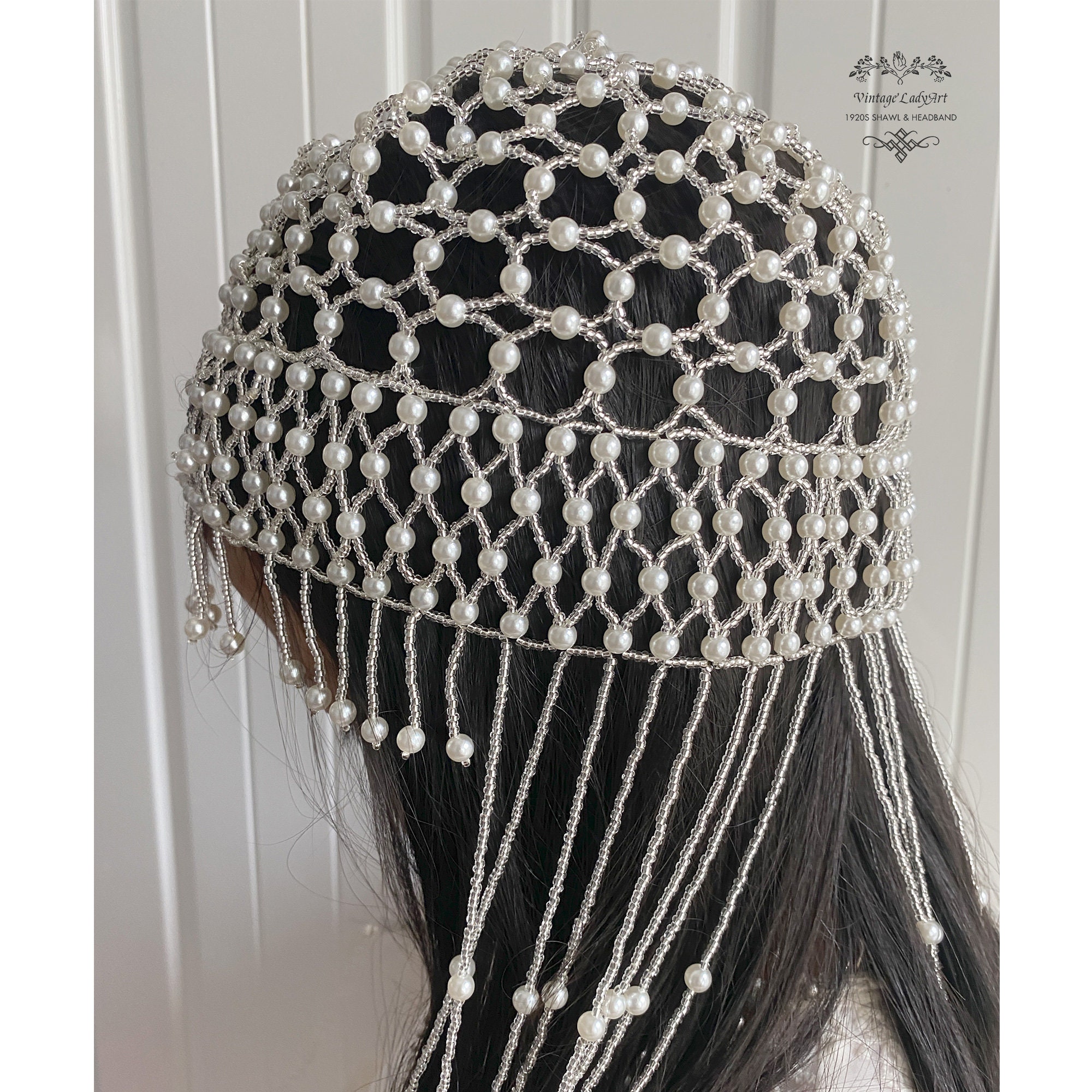 Vintage Pearl Headpiece 1920s Fully Beaded Fringe Flapper Head - Etsy  Singapore