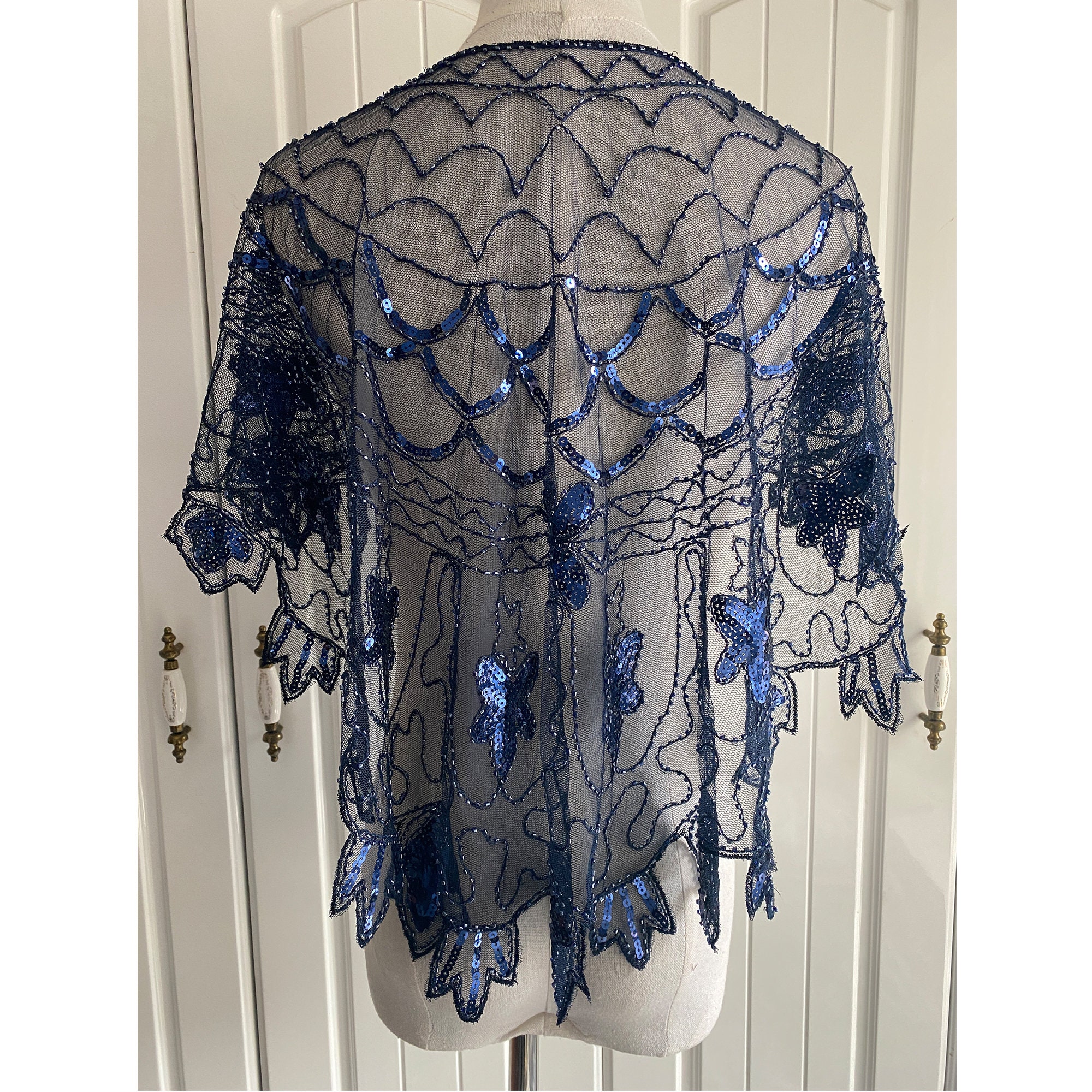 1920s sequin bridal shawl