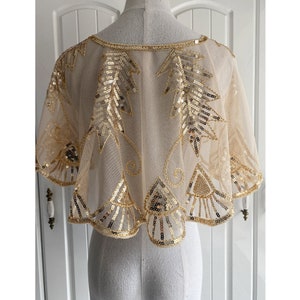 1920s sequin bridal shawl