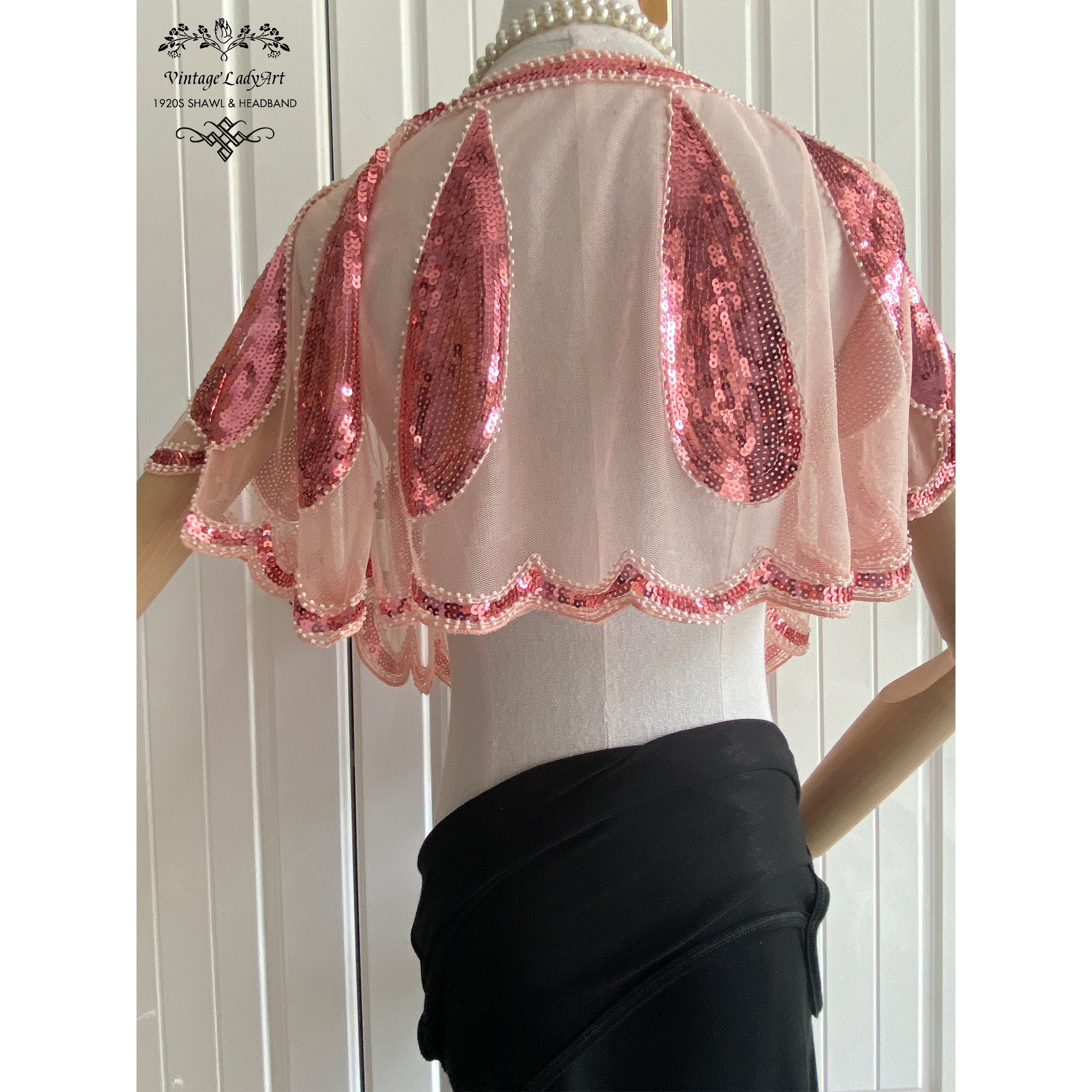1920s sequin bridal shawl
