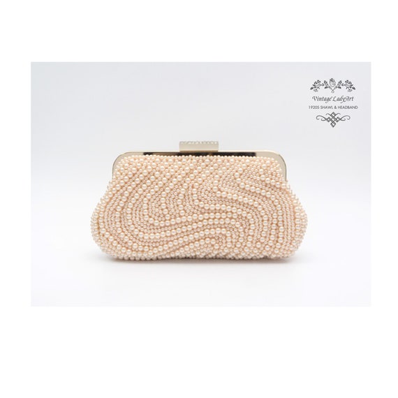 Womens Pink Pearl With Chain Evening Bag Clutch Fashion Pearl -  Sweden