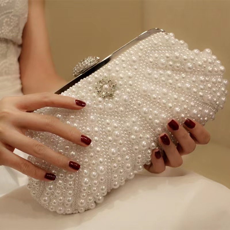 PURSEO Clutch Pearl Purses for Women Handbag Bridal Evening Clutch Bags for  Party Wedding / Dulhan Purse / Ladies Purse Gorgeous Vintage Beaded