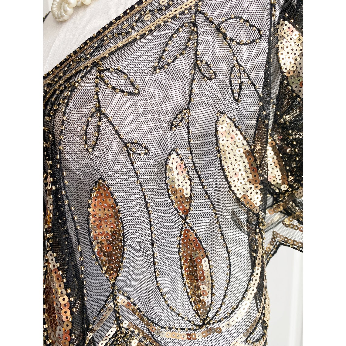 1920s sequin bridal shawl