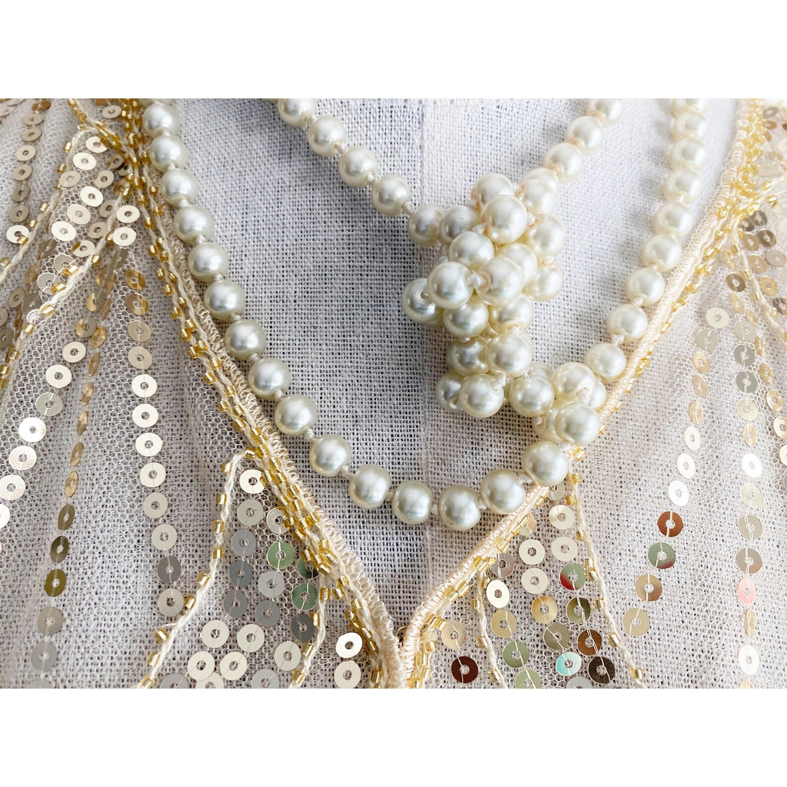 1920s sequin bridal shawl