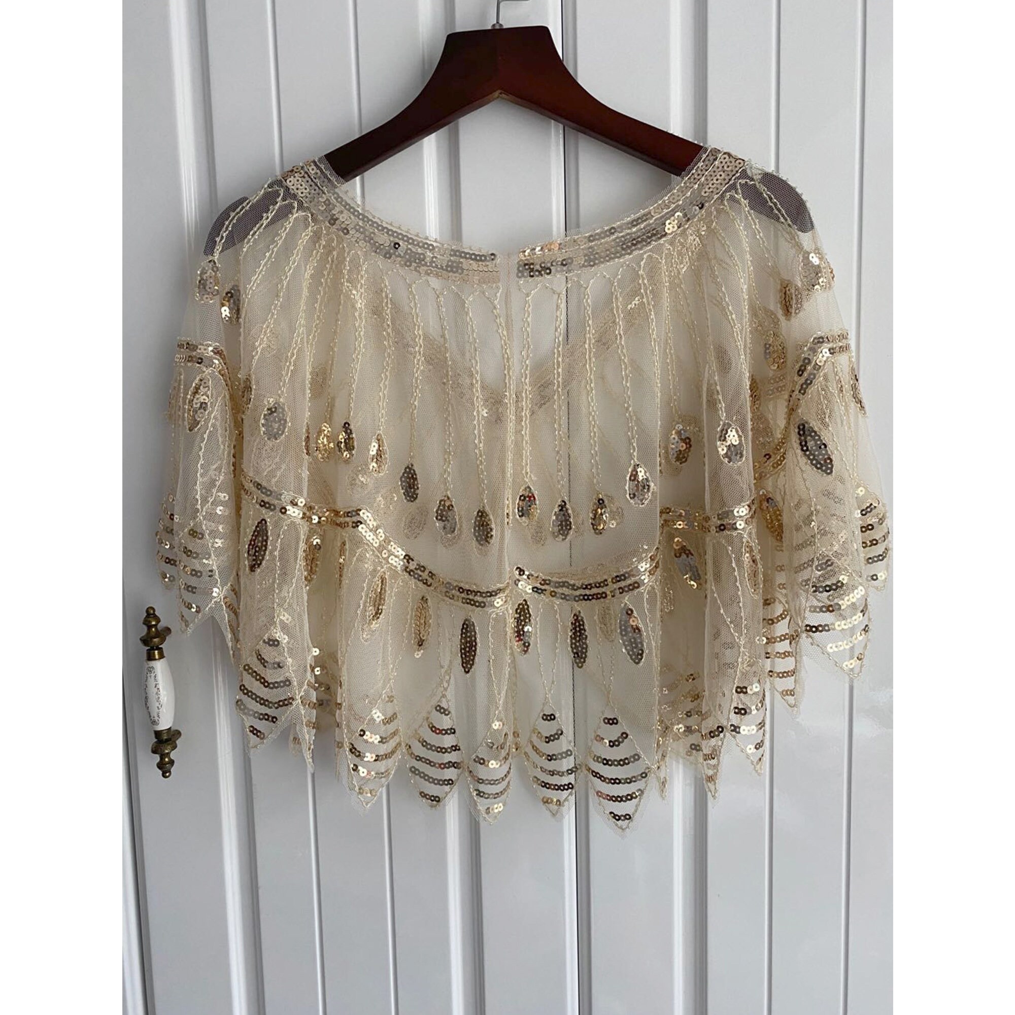 1920s Vintage Style Cape Jacket Embellished Bridal Shawl - Etsy