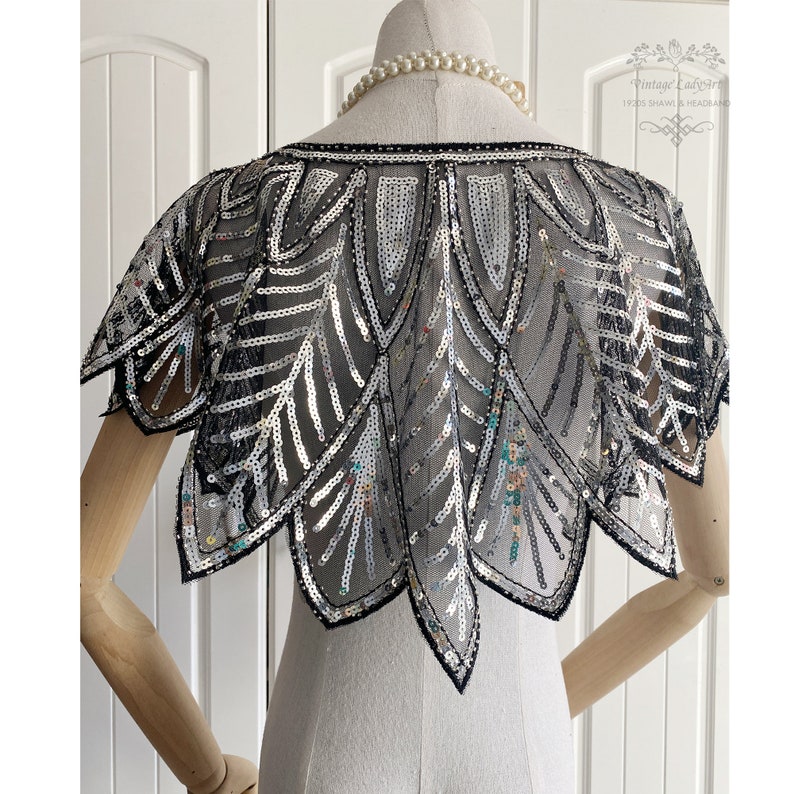 Women's 1920s Gatsby Wedding Shawl Cape Beaded Sequin - Etsy