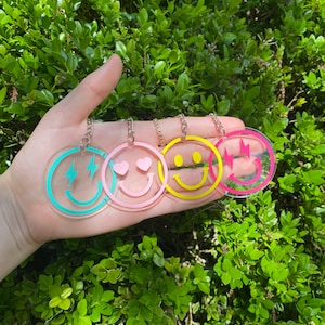 Cute Smiley Face Acrylic Keychain