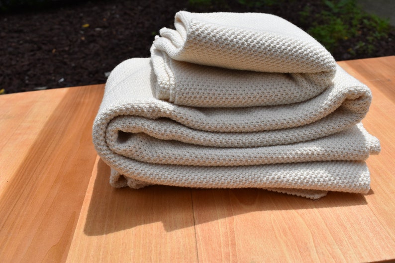 Cotton Baby Crib Blanket Undyed 100 Made In The Usa Etsy