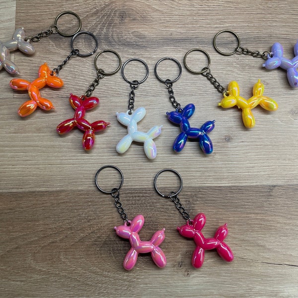 thumbnail image 2 of Backpack Charm Keychain 2-Pack Cute Balloon Dog Keychains - Alloy Animal Key Rings For Backpacks And Bags Balloon Dog Key Chain 2 of 12