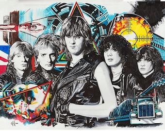 デフ・レパード バンド直筆サイン入り写真 X5 – ジョー・エリオット