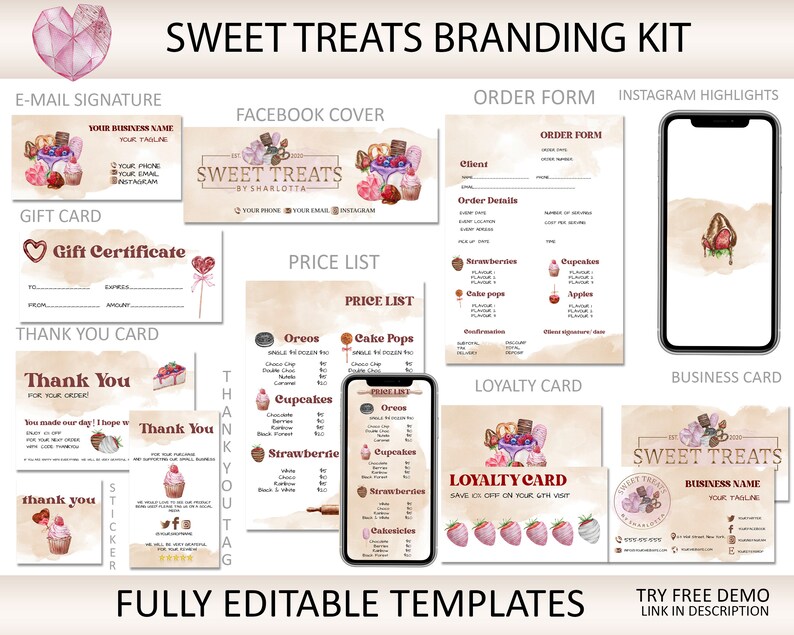 DIY Bakery Price List Editable Bakery Prist List Printable Etsy Singapore