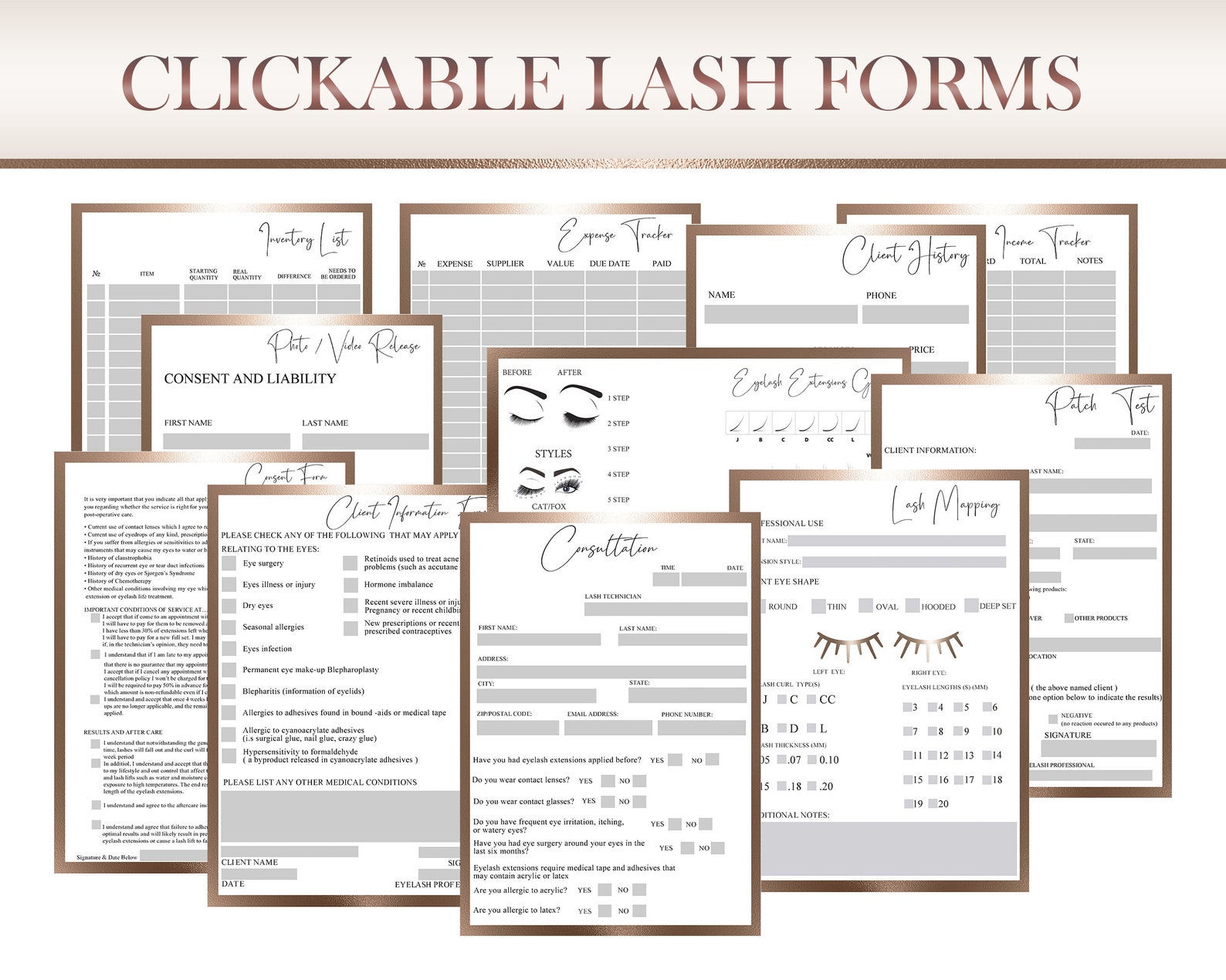 CLICKABLE LASH FORMS Lash Consultation Form Lash Extension Etsy