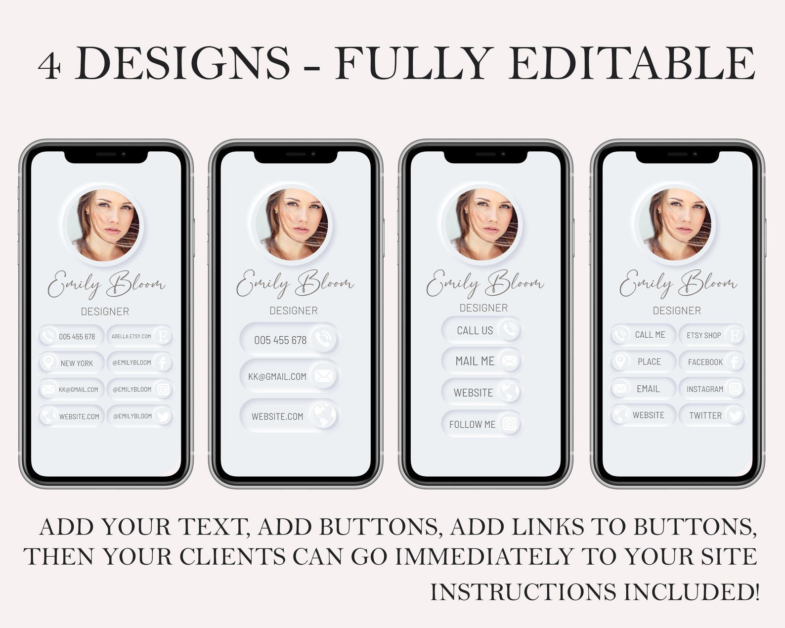 Clickable Electronic Business Card Edit In Canva Business Etsy