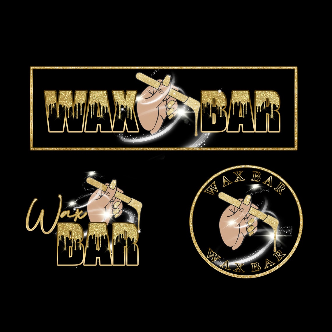 Wax Logo Design Waxing Logo Sugar Wax Logo Glitter Beauty Etsy