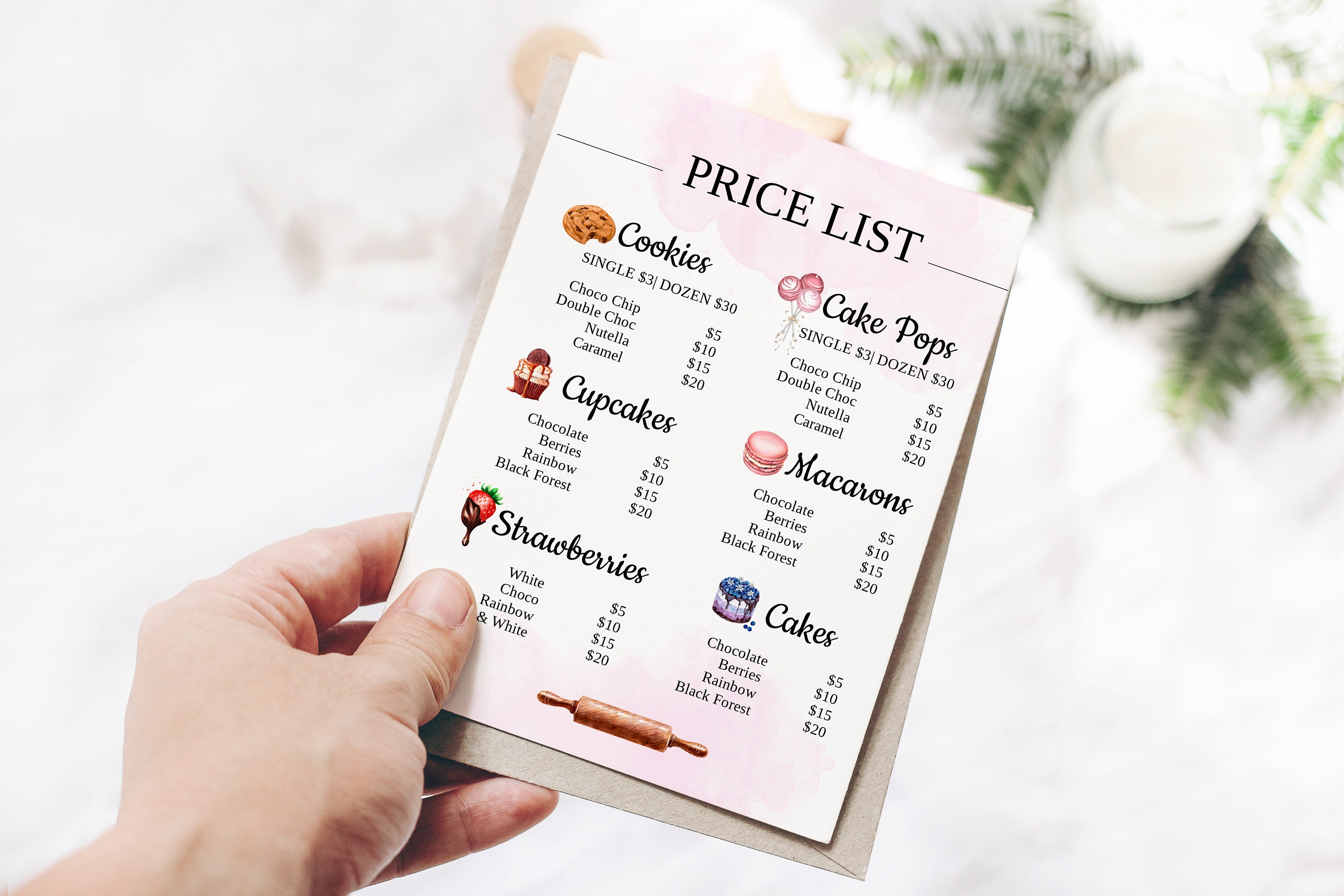 DIY Bakery Price List Editable Bakery Prist List Printable | Etsy