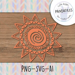 Moana Tribal Sun - Laser Cut File - Digital Download - Clip Art - Image Files