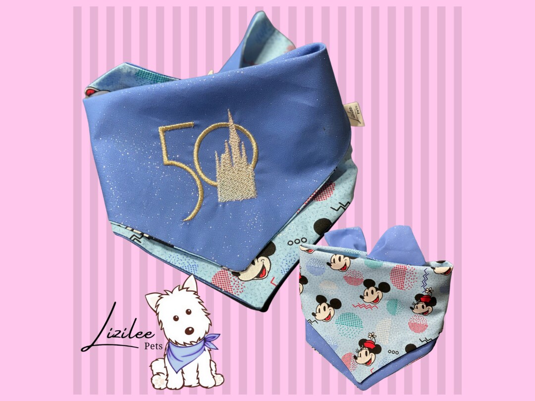 Disney Dog Bandana Disney 50 Year Celebration Disney Castle Etsy