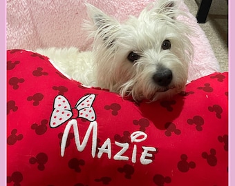 Disney Dog Pillow, Disney gift, Disney pillow personalized, personalized Disney inspired dog pillow, embroidered Disney