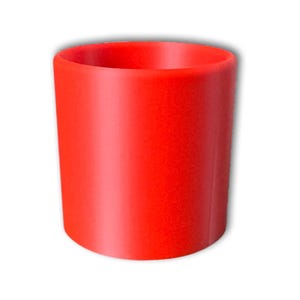 May include: A vibrant red cylindrical object with a smooth surface. The object has a hollow interior and a flat base. The text "@BrandonCreations3D" is displayed at the bottom of the image.