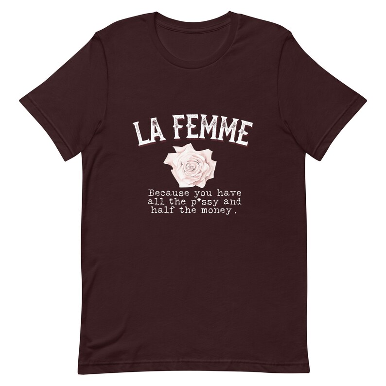 La Femme Graphic Tee Vintage French Shirt Minimalist Womens Tshirt Trendy Graphic Shirt Unisex Soft Cotton Tee Chic Aesthetic Gift for Her Oxblood Black